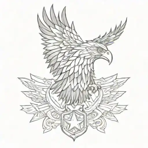 army Eagle bright tattoo design idea