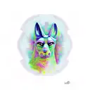 Anubis with rod looking down tattoo design idea