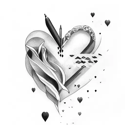 Word Amore with black and red hearts with name Eleonora hidden in the tattoo  tattoo design idea