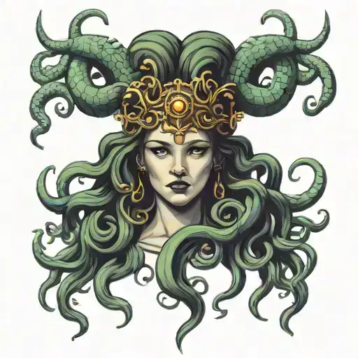 Beautiful medusa head tattoo design idea