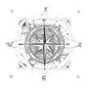 World Map with Compass Forearm tattoo design idea