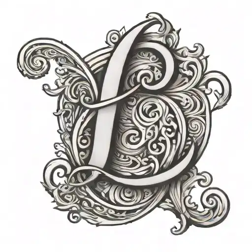 the letter j in a cursive font tattoo design idea