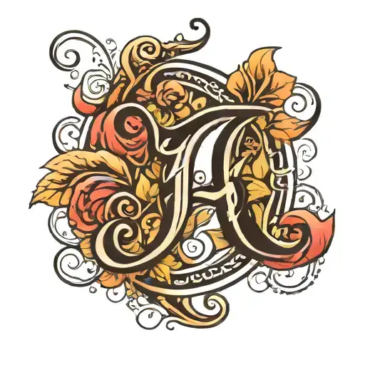 the letter j in a cursive font tattoo design idea