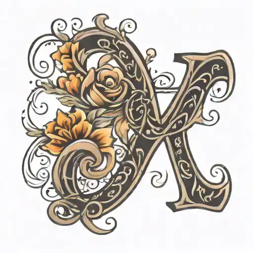 the letter j in a cursive font tattoo design idea