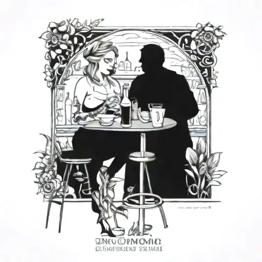 George and Salena's back yard bar and grill tattoo design idea