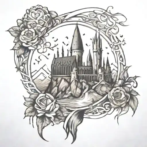 harry potter, hogwarts,lotr yüzük, tattoo design idea