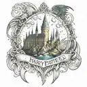 harry potter, hogwarts,lotr yüzük, tattoo design idea