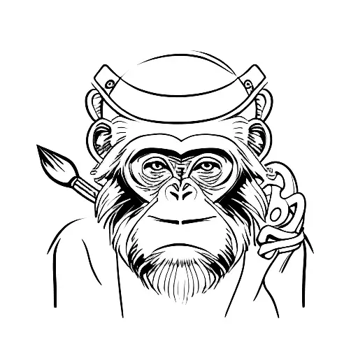 monkey ignorant style gibbon tattoo design idea