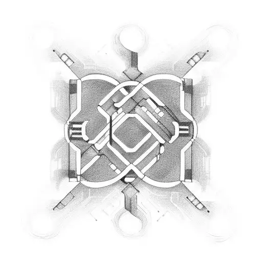 Design a tattoo featuring a racing track intertwined with circuit board patterns tattoo design idea