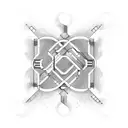 Design a tattoo featuring a racing track intertwined with circuit board patterns tattoo design idea