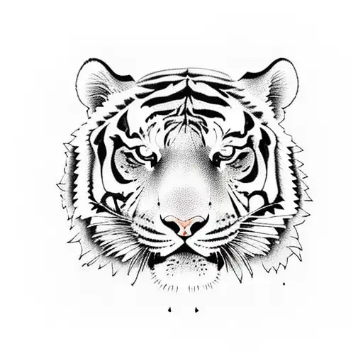 tiger full body colored   tattoo design idea