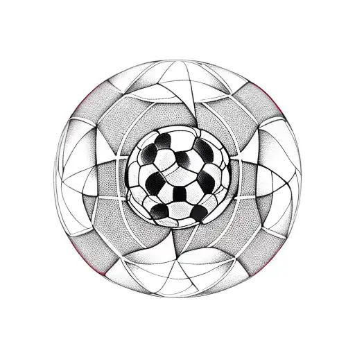 A soccer ball morphing into a cross tattoo design idea