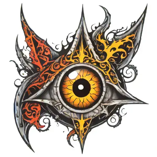 sauron eye symbol tattoo design idea
