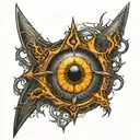 sauron eye symbol tattoo design idea