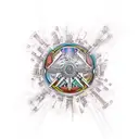 A unique fusion of traditional art techniques and cyberpunk aesthetics in a tattoo design tattoo design idea