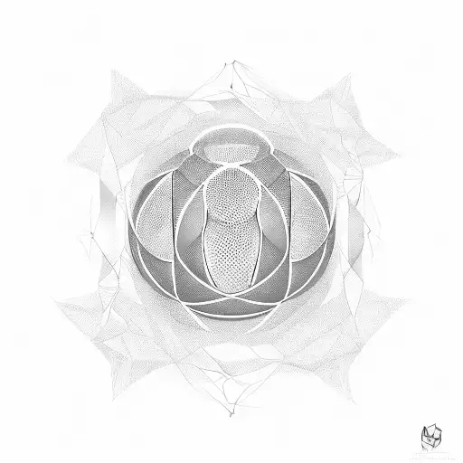 A geometric design inspired by data visualization with elements representing different sports like rugby and basketball tattoo design idea