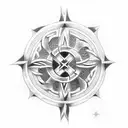 western celtic cross surrounded by texas mechanical tatto tattoo design idea