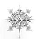 western celtic cross surrounded by texas mechanical tatto tattoo design idea