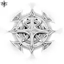western celtic cross surrounded by texas mechanical tatto tattoo design idea