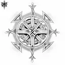 western celtic cross surrounded by texas mechanical tatto tattoo design idea