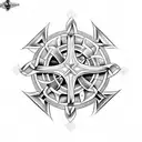western celtic cross surrounded by texas mechanical tatto tattoo design idea