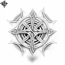 western celtic cross surrounded by texas mechanical tatto tattoo design idea