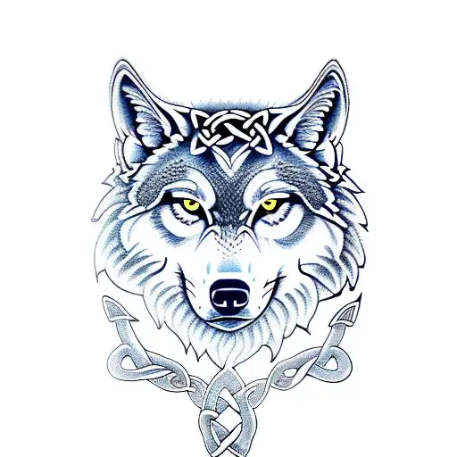 Celtic Wolf warrior  tattoo design idea