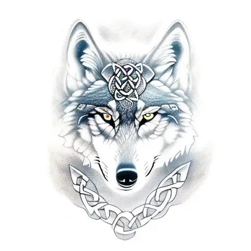 Celtic Wolf warrior  tattoo design idea