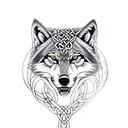 Celtic Wolf warrior  tattoo design idea