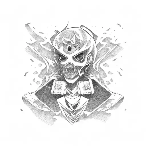Tattoo in anime Chainsaw Man's style tattoo design idea