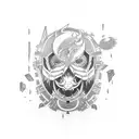 Tattoo in anime Chainsaw Man's style tattoo design idea