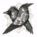 raven flying bird tattoo design idea