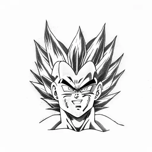 Vegeta in the Saiyan Saga tattoo design idea