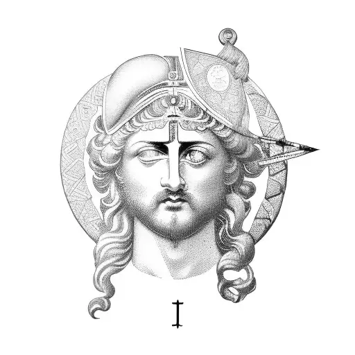 A minimalist representation of the Roman god Jupiter tattoo design idea
