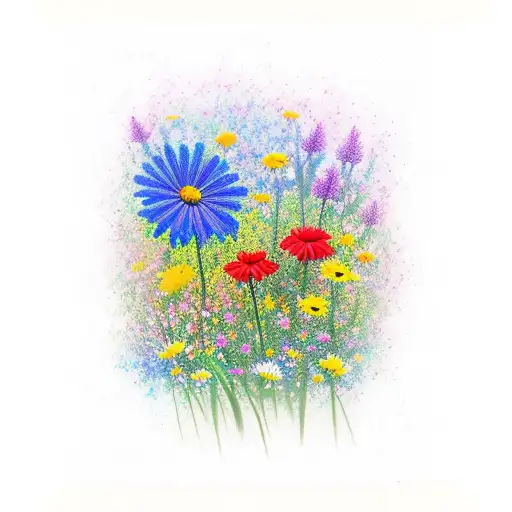 Colorful wildflowers blooming in a Tennessee State Park tattoo design idea