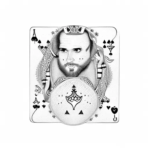 big Saint Jude with playing cards, money , clover, poker chips and dice tattoo design idea
