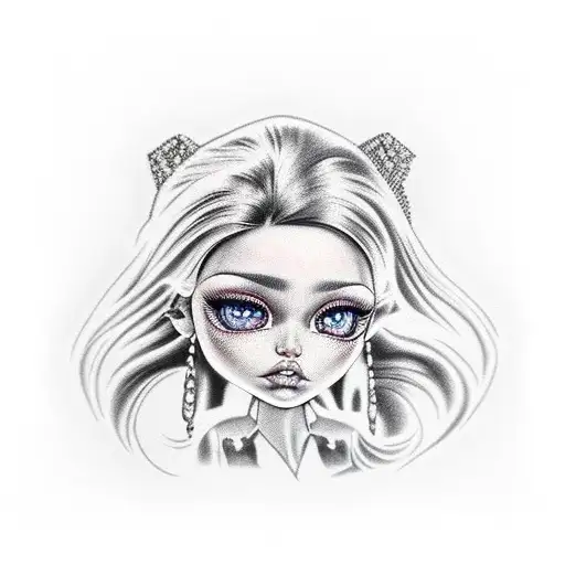bratz doll tattoo design idea