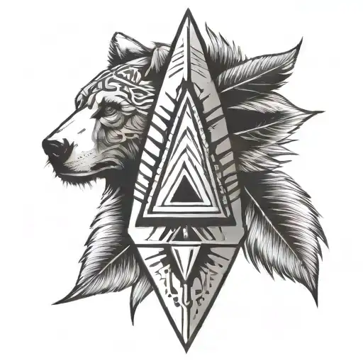Indian arrowhead with bear claw marks tattoo design idea