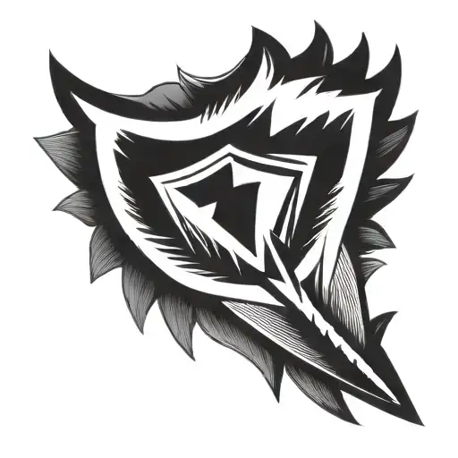 Indian arrowhead with bear claw marks tattoo design idea