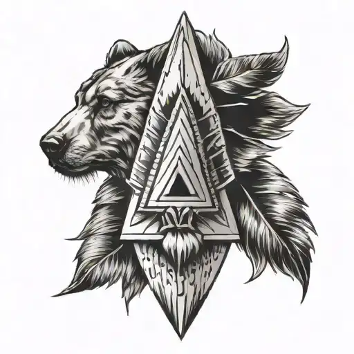 Indian arrowhead with bear claw marks tattoo design idea