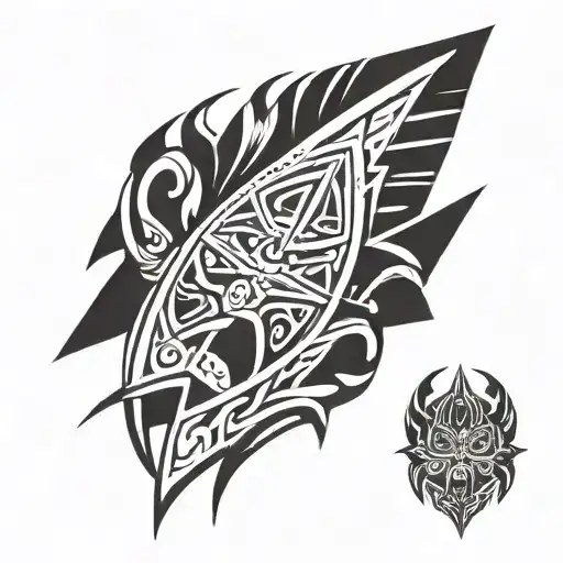 Native American arrowhead with bear claw marks tattoo design idea