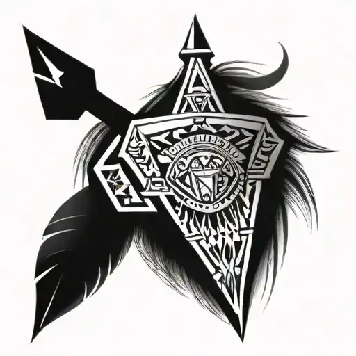 Native American arrowhead  tattoo design idea