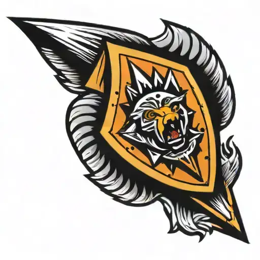 Indian arrowhead with bear claw marks tattoo design idea