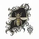 honey bee  tattoo design idea