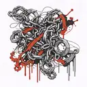 a row of broken chains tattoo design idea