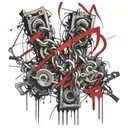 a row of broken chains tattoo design idea