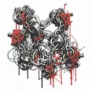 a row of broken chains tattoo design idea