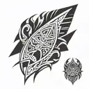 Native American arrowhead with bear claw marks tattoo design idea