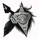 Native American arrowhead  tattoo design idea
