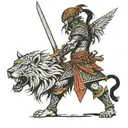 healer warrior standing tattoo design idea